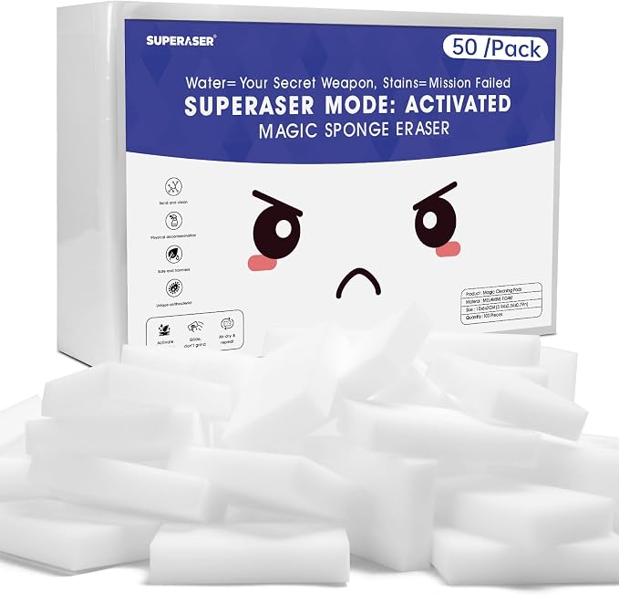 Essential-50 Melamine Sponges, Surface Safe Cleaning by SUPERASER