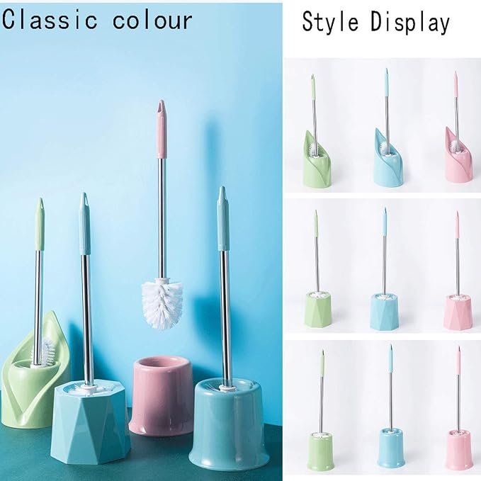 Toilet Brush and Holder, Stainless Steel Toilet Bowl Cleaning Brush Set - Image 6