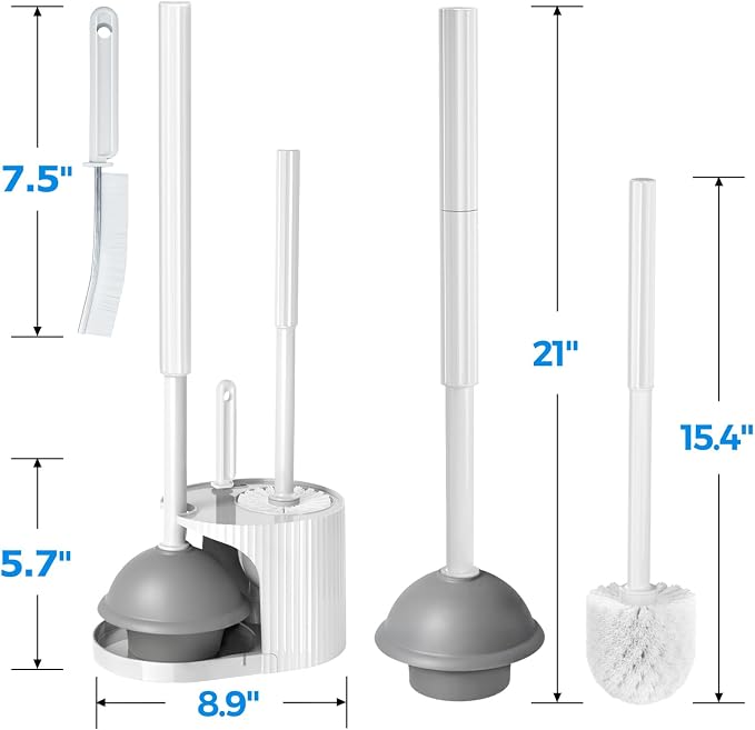 3 in 1 Toilet Brush and Plunger Set, Toilet Bowl Brush Plunger Set, Toilet - Image 7