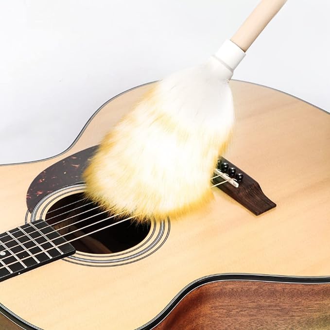Wool Lambswool Cleaning Brush Duster, Wood Handle, Hanging Rope, Anti-Static - Image 3