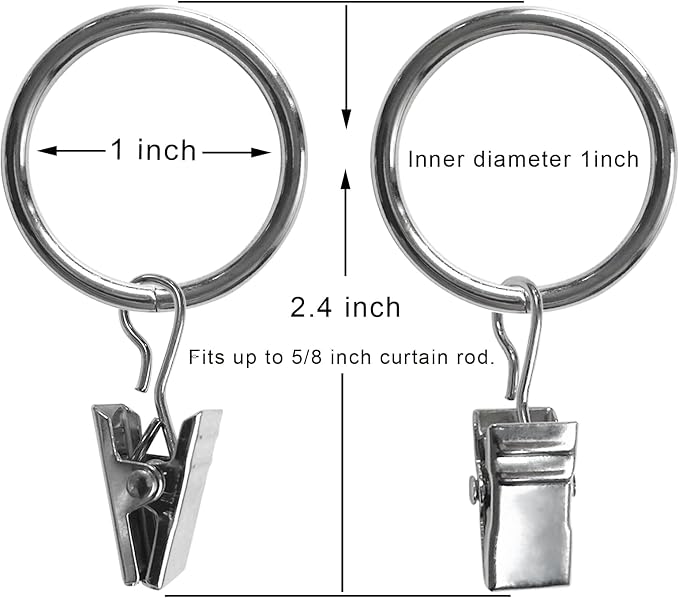 100 Pack Metal Curtain Rings - Image 2