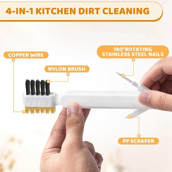 Kitchen Cleaning Scrub Brush, 4-in-1 Deep Gas Stove Top Cleaner - Image 3