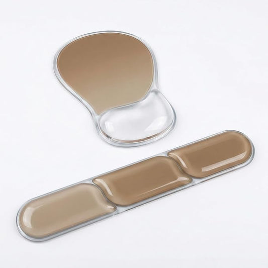 AUPET Ergonomic Gel Mouse Pad and Keyboard Wrist Rest Set, Crystal Gel Cushion by AUPET