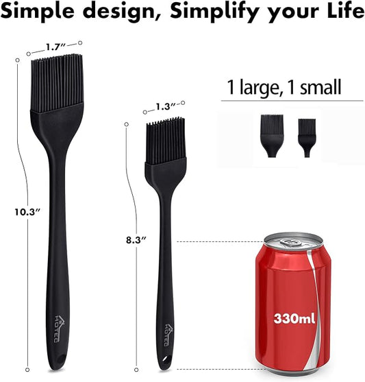 HOTEC 600℉ Heat Resistasnt Basting Brushes, BPA Free Silicone Pastry Brush - Image 2