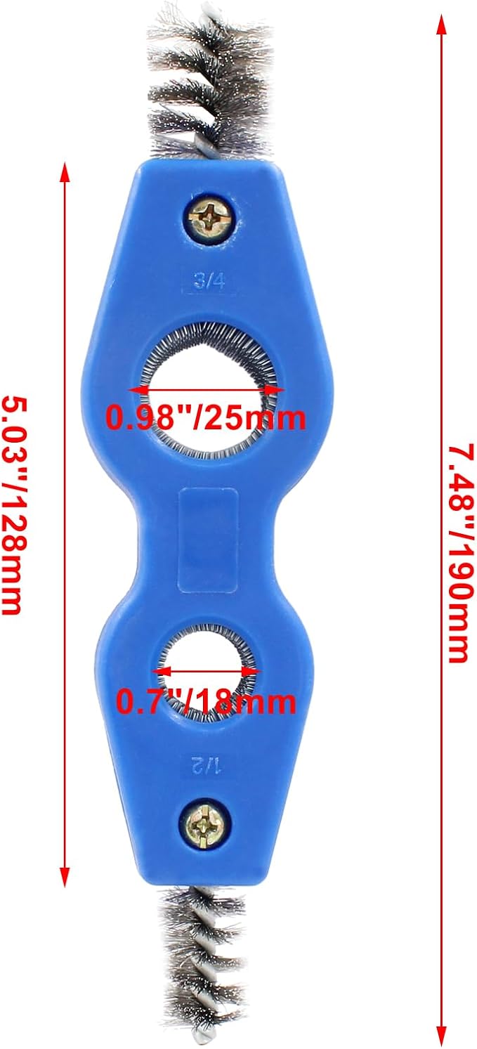 BokWin 1 Pcs 4-in-1 Copper Tubing Cleaner Tool Steel Bristles Deburring Brush - Image 3