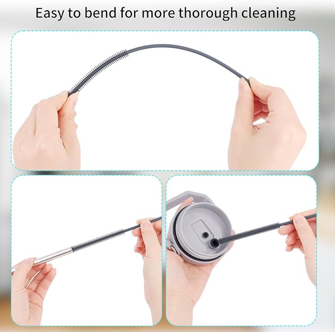 2pcs Silicone Straw Cleaner Brush, 9.45in Extra Long Straw Cleaning Brush - Image 3