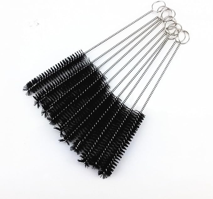 yueton?Pack of 10 Black Nylon Tube Pipe Nozzle Brush Dia 10mm - Image 6