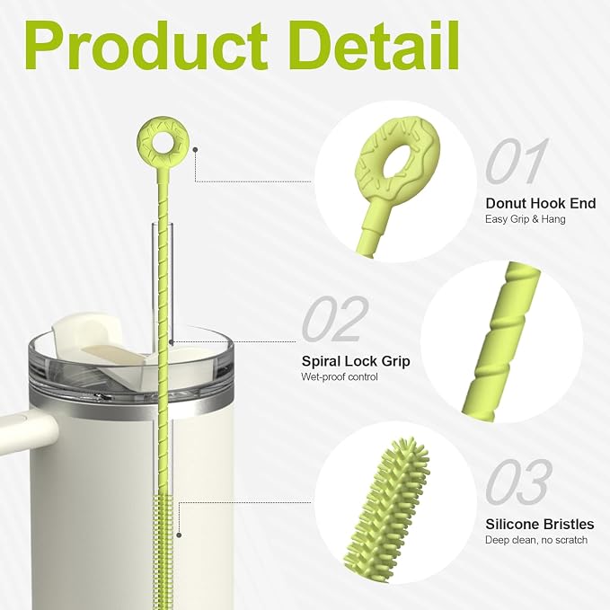 YOTIME Silicone Straw Cleaner Brush - Image 3