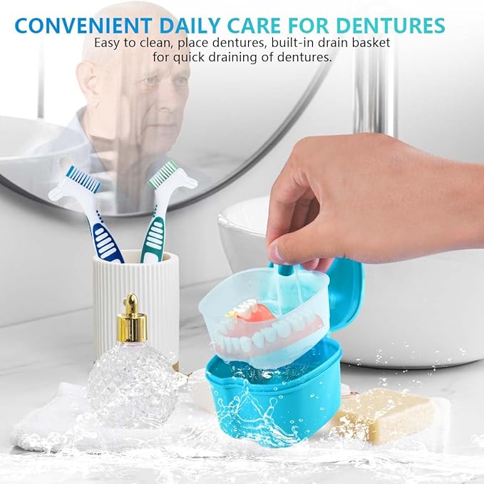 2 Pack Denture Bath Case Cup Box Holder Storage Container - Image 4
