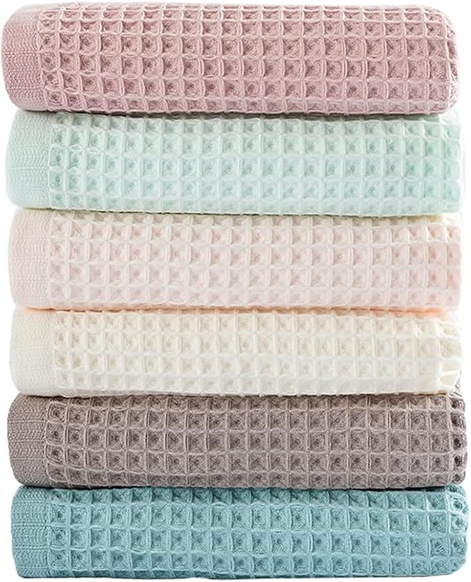 6 Pack Waffle Weave Dish Cloths, 13x13 Inch 100% Cotton Kitchen Towels by vfaejll