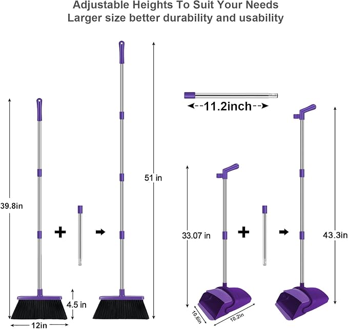 Purple Broom with Dustpan Combo Set - Image 2