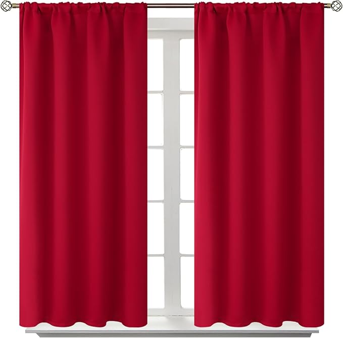 BGment Red Blackout Curtains 40 Inches Length by BGment