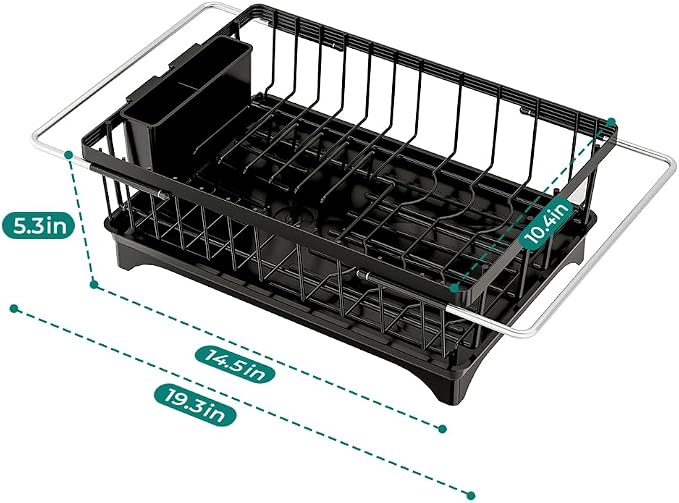 Small Dish Drying Rack in Sink, Expandable Stainless Steel Dish Drainers - Image 4