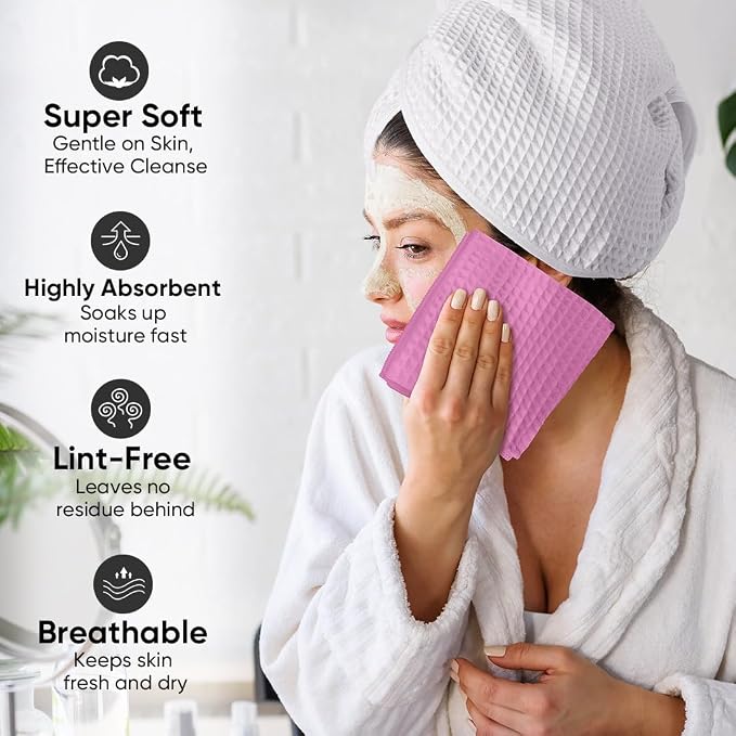 HOMEXCEL Waffle Weave Microfiber Towel, 10 Pack Lint Free Cleaning Rags - Image 8