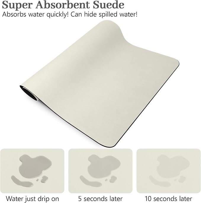 Bloss Coffee Mat / Drying Mat Off White, Absorbent / Hides Stains / Rubber - Image 3
