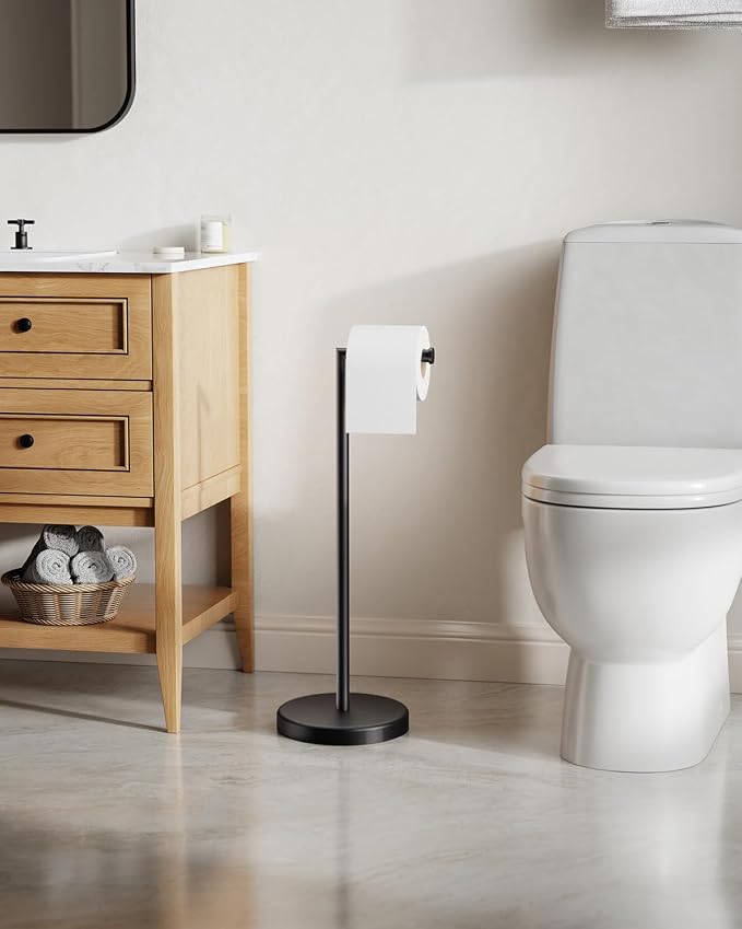 BWE Bathroom Toilet Paper Holder Stand Matte Black SUS304 Stainless Steel RV - Image 2