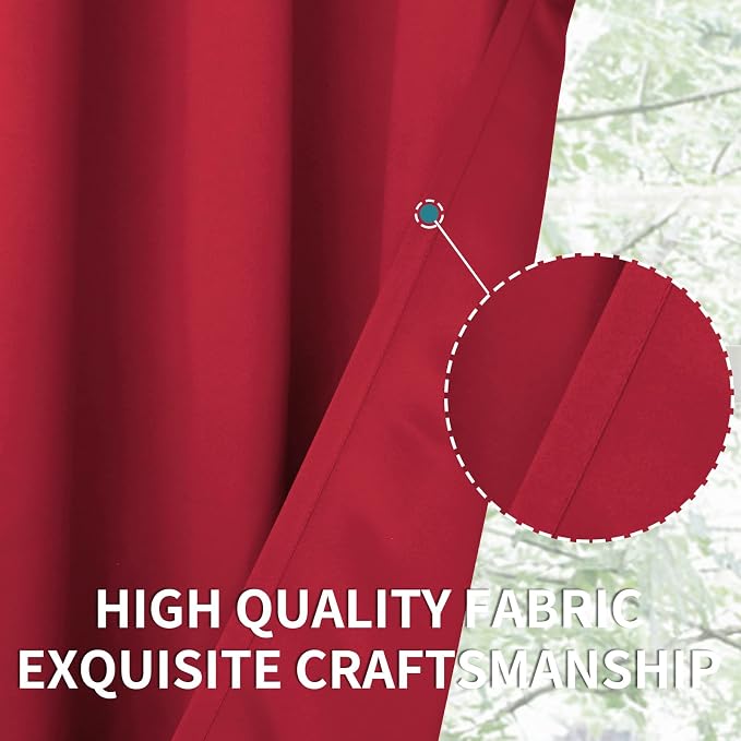 BGment Red Blackout Curtains 54 Inches Length - Image 5