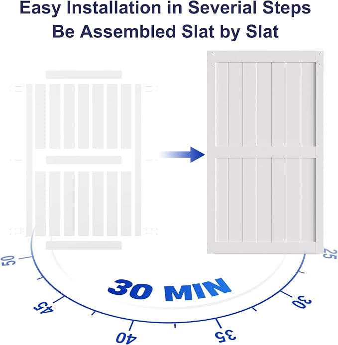 SmartStandard 48 x 84 inch White Sliding MDF Barn Door - Image 7