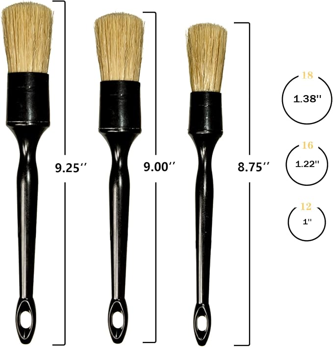 Car Detailing Brushes Set for Cleaning Car Wheel Rim, 3 Pack Automotive - Image 4