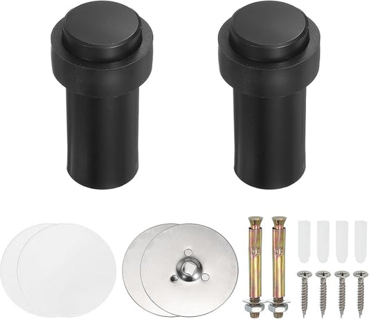 PATIKIL 2Set Round Door Stoppers, 80mm Stainless Steel Door Stop Doorstop Wedge by PATIKIL