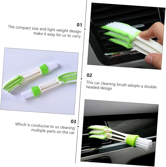 VALICLUD 3pcs Double Ended Car Air Vent Cleaning Brush Mini Duster - Image 7