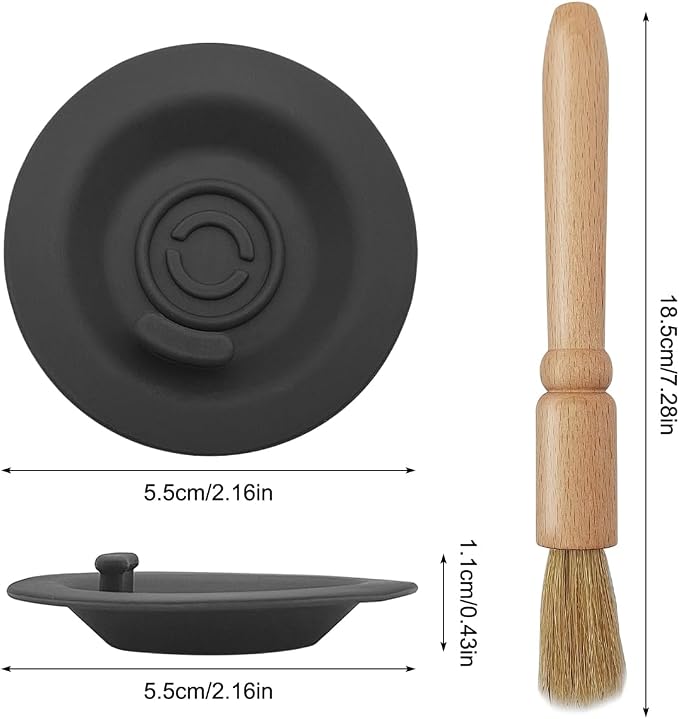 2 Pack 54mm Espresso Cleaning Disc + 1 Coffee Grinder Cleaning Brush, Compatible - Image 2