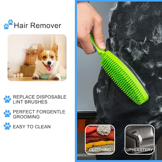 Rubber Pet Hair Removal Brush for Couch Clothes Dog Cat Pet Hair Carpet - Image 3