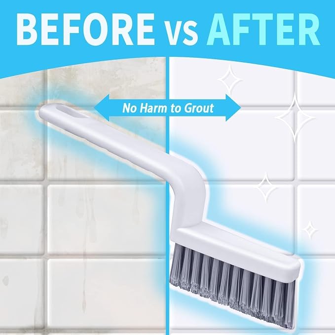 Grout Cleaner Brush, Hard Bristle Grout Cleaning Brushes Scrubber - Image 6