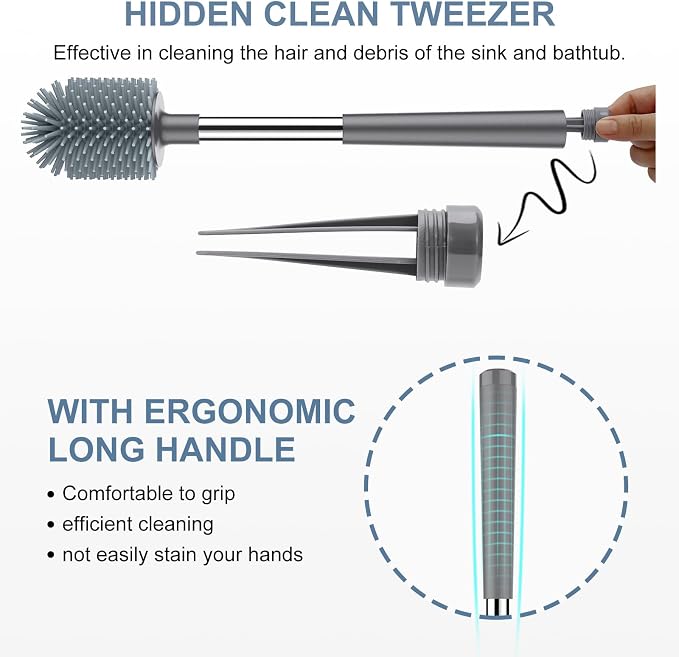 SetSail Silicone Toilet Bowl Brush and Holder Automatic Toilet Brushes - Image 3