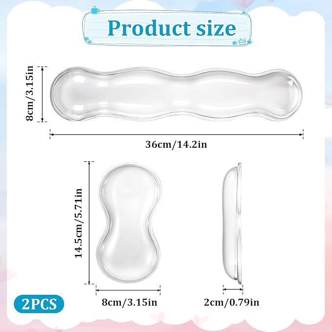 Gel Wrist Rest for Keyboard Clear Anti-Slip Mouse Pad Cute Ergonomic White - Image 2