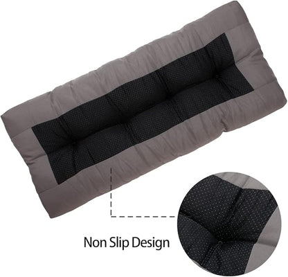 FUNHOME Outdoor Bench Cushion 42 x18 inch with Non-Slip Grips,Water Resistant Porch Swing Cushion,Bench Pillow Pads,Tufted Cushions for Patio Garden Furniture,42" Seat Cushions(Granny Gray)