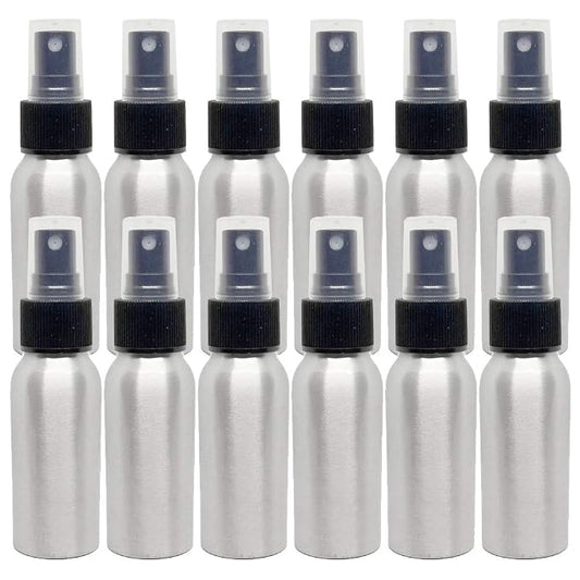 2 fl oz Aluminum Bottle with Black Spray Cap by Greenals