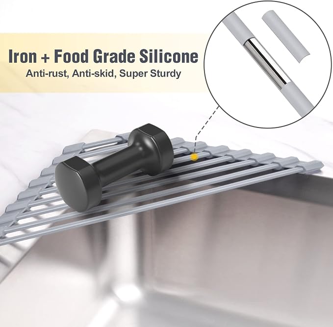 Tomorotec Triangle Roll-Up Dish Drying Rack - Image 3