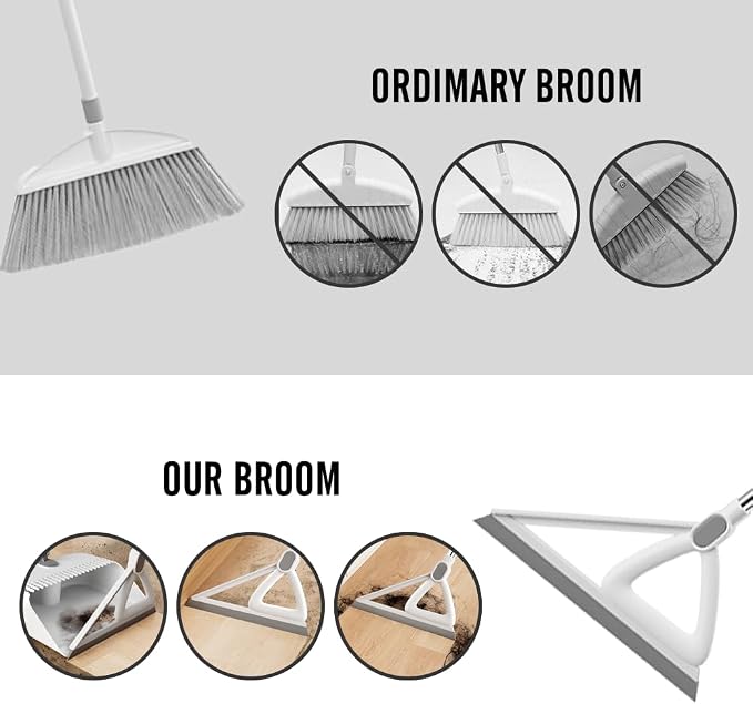 Household Broom with Dustpan, Magic Silicone Broom, Magic Broom with Extra-Long - Image 7
