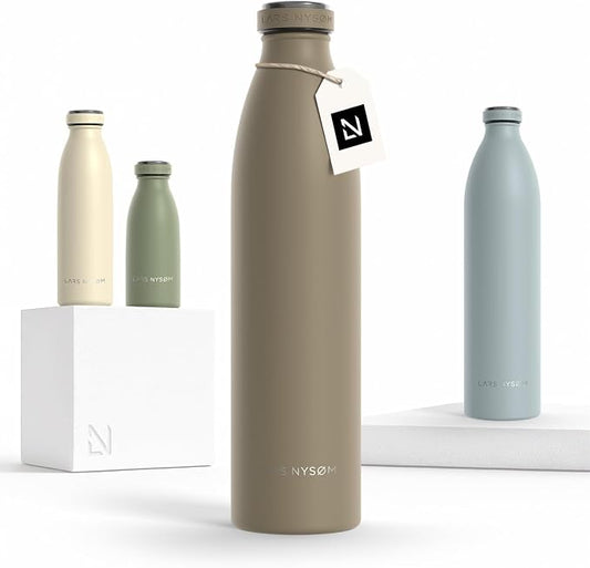 LARS NYSØM Stainless Steel Insulated Water Bottle 12oz 17oz 25oz 34oz 51oz | by LN