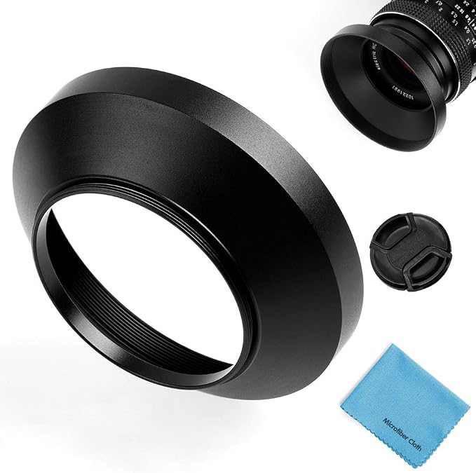 55mm Wide Angle Lens Hood, Universal Metal Lens Hood Sunshade by Unknown