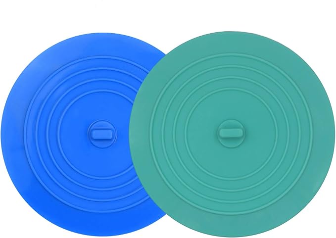 V-TOP Tub Stopper 2 Pack, 6 inches Large Silicone Drain Plug Hair Stopper Flat by V-TOP