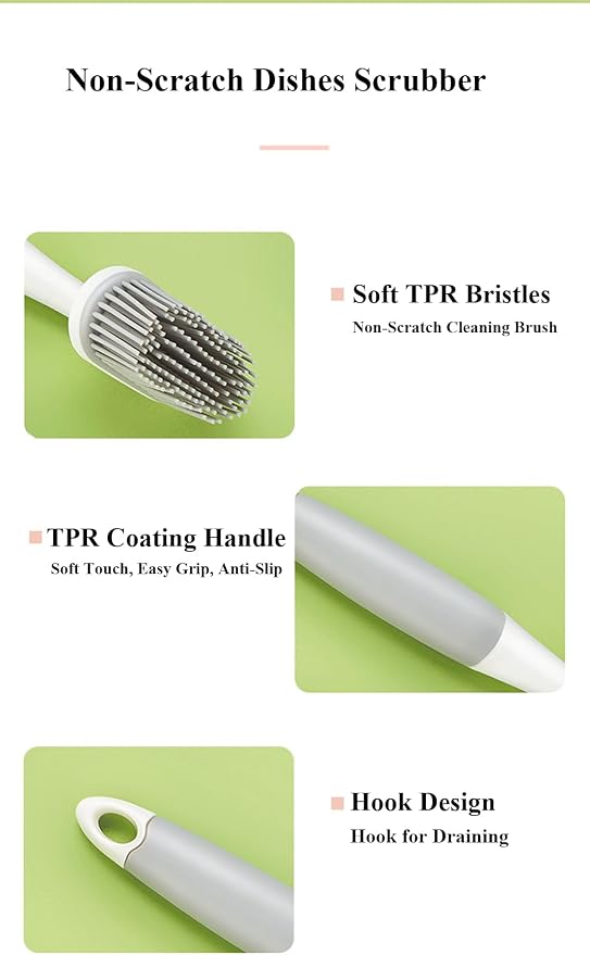 Dish Scrubber, Silicone Soft Bristles Scrub Brush - Image 3