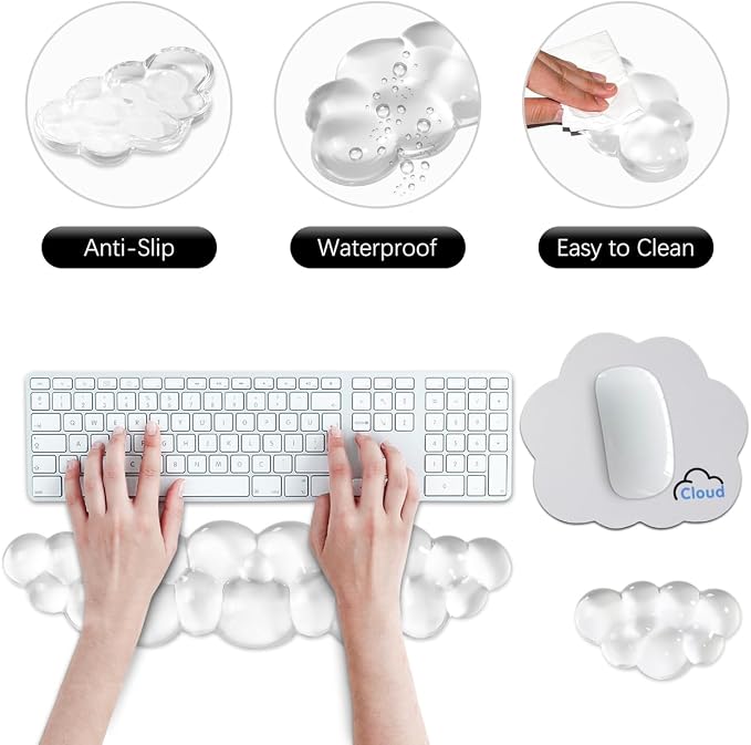 JIKIOU Clear Gel Wrist Rest for Keyboard and Mouse, Cool Silicone Mouse Wrist - Image 6