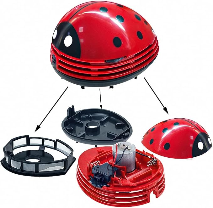 E ECSEM Cute Portable Cartoon Mini Desktop Vacuum Cleaner Table Dust Crumb - Image 3