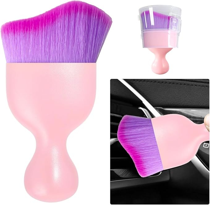 Ziciner Car Detailing Brush, Curved Soft Bristles Auto Removal Dust Collectors by Ziciner