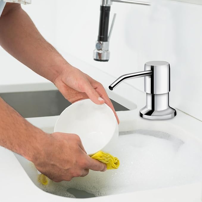 Soap Dispenser for Kitchen Sink and Extension Tube Kit, Stainless Steel - Image 8