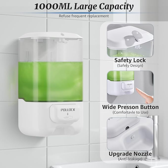 Liquid Soap Dispenser Wall Mounted, Hand Sanitizer Dispenser, Lotion Detergent - Image 3