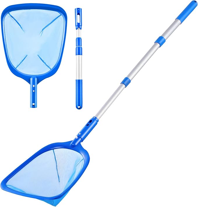 Pool Skimmer - Pool Net with 3 Section Pole, 48 inch Pool Skimmer Net with Pole by Tavaleu