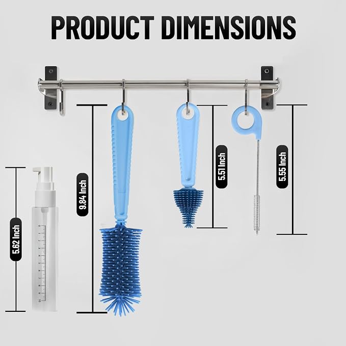 Bottle Brush Set Cleaner Silicone Brushes - Image 2