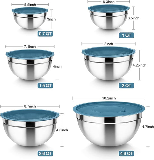 TeamFar Mixing Bowls with Lids Set, - Image 2