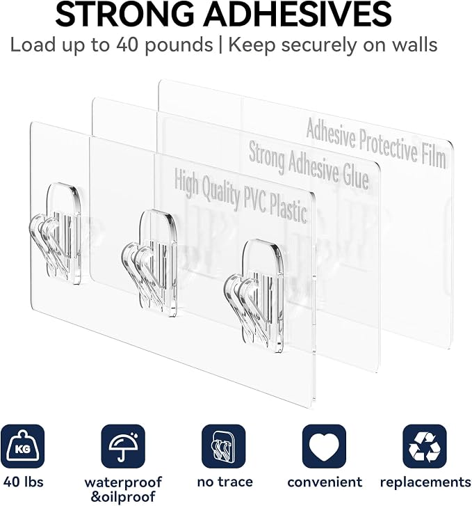YASONIC Shower Caddy Adhesive, Rustproof Shower Shelves - Image 7