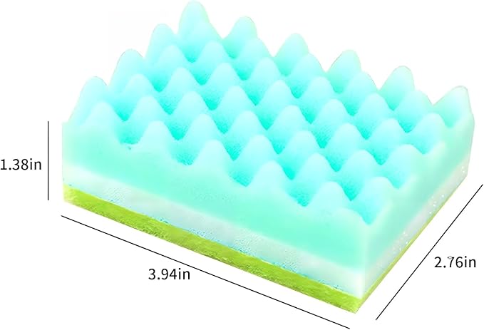 20 Pack, The Third Generation Dishwashing Sponge, Scrub Sponge, The Wave Shaped - Image 7