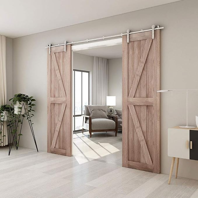 TSMST 6FT Sliding Barn Door Hardware Kit, Stainless Steel Heavy Duty Sturdy - Image 4