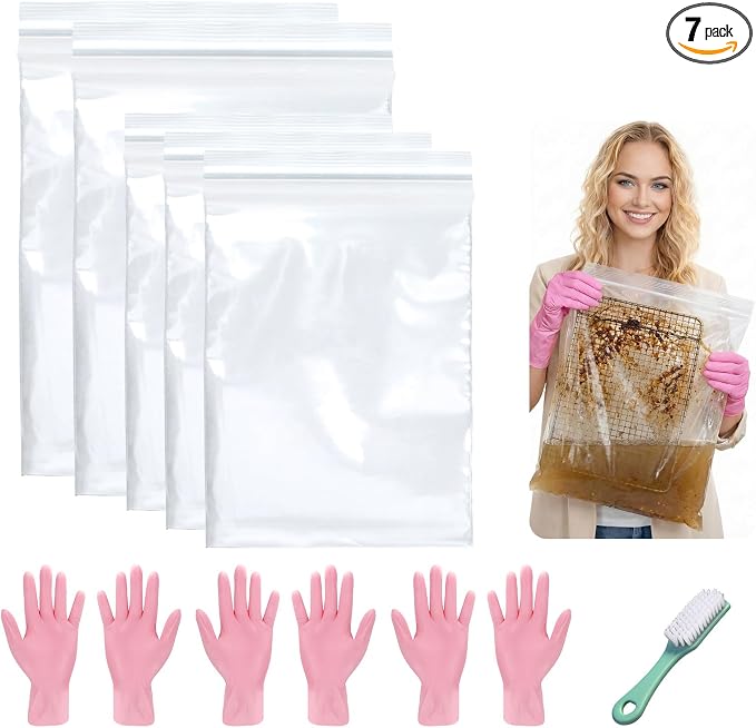 Mity Rain 5 Packs Oven Rack Cleaning Bag Kit, Reusable No-Scrub Oven Rack by Mityrain